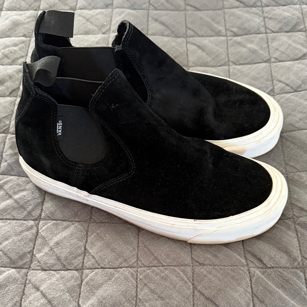 Vans Women's Black Suede Slip-On Sneakers